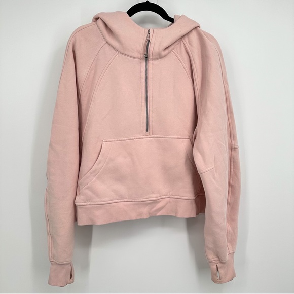 Lululemon Scuba Oversized 1/2 Zip Hoodie Sweatshirt Pink Mist Women XL XXL - Picture 3 of 8